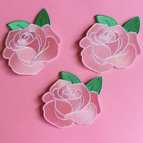 [DARLING DISTRACTION] PINK ROSE IRON-ON PATCH